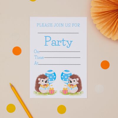 Inviti A6 - Invito per festa di compleanno per bambini a tema Ricci - Confezione da 10