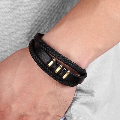 Pulsera de hombre - Trenzada y Cuero