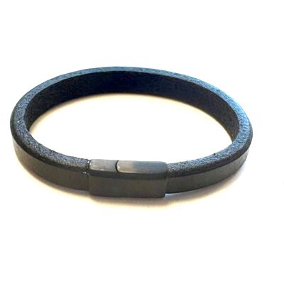 Bracelet homme en cuir noir iItaliaan