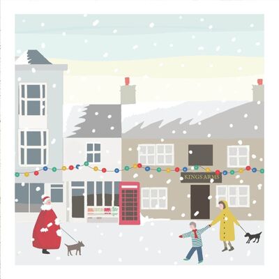 Cartoline di Natale St Just Town - Confezione da 5