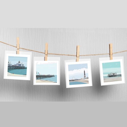 English Pier Greeting Cards pack of 4