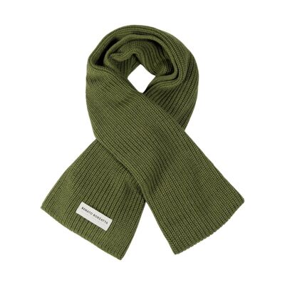 RB5002E | Sciarpa in Maglia CERVINO Misto Lana Made in Italy. Colore Verde - Taglia Unica