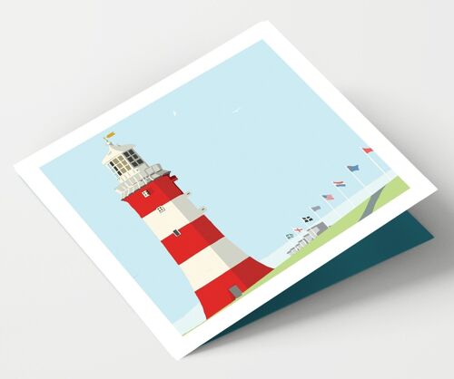 Plymouth Hoe Flags &  Smeaton's Tower Devon Card - Pack of 6 Cards