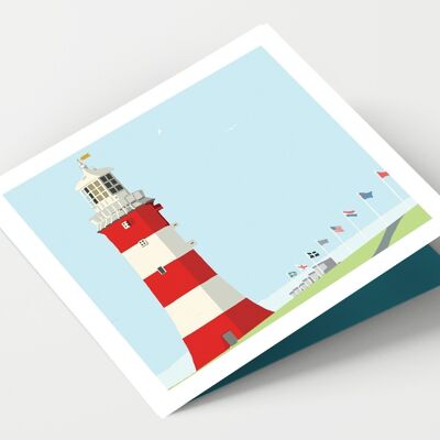 Plymouth Hoe Flags &  Smeaton's Tower Devon Card - Pack of 6 Cards