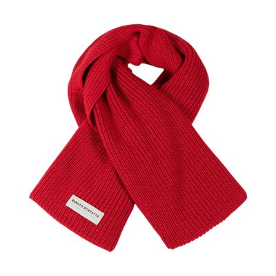 RB5002V | Sciarpa in Maglia CERVINO Misto Lana Made in Italy. Colore Rosso - Taglia Unica