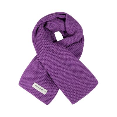 RB5002Y | Sciarpa in Maglia CERVINO Misto Lana Made in Italy. Colore Viola - Taglia Unica