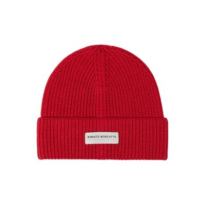 RB5003V | CERVINO Wool Blend Knit Hat Made in Italy.Color Red - One Size