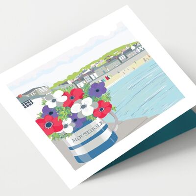 Mousehole and Anemones Cornwall Card - Pack of 6 Cards
