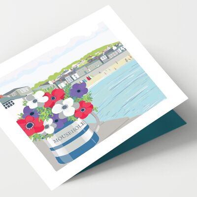 Mousehole and Anemones Cornwall Card - Pack of 6 Cards