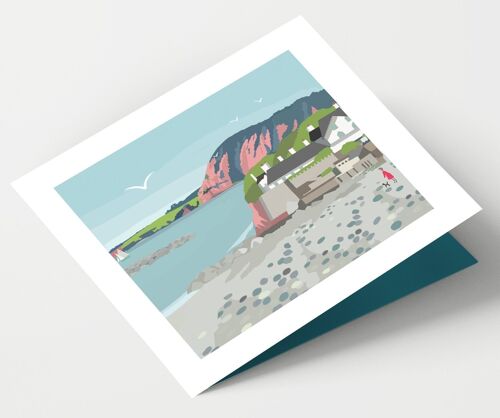 Sidmouth Beach Devon Card - Pack of 4 Cards