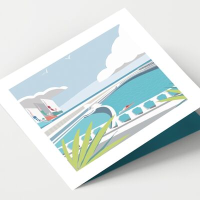 Tarjeta Jubilee Inside Pool Penzance Cornwall - Paquete de 4 tarjetas
