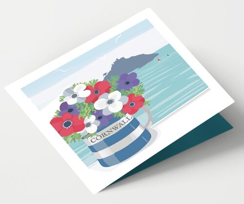 Mount and Flowers Cornwall Card - Pack of 4 Cards