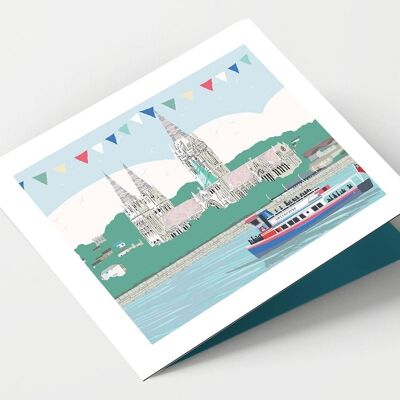 Truro and Boat Cornwall Card - Pack of 4 Cards