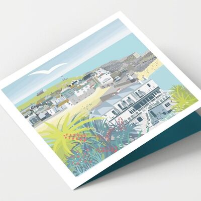 St Ives and Palms Cornwall Card - Confezione da 4 carte