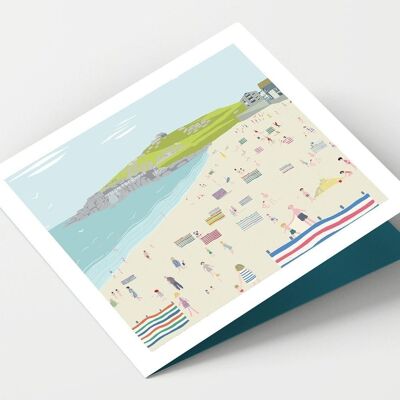 Tarjeta Porthmeor Beach St Ives Cornwall - Paquete de 4 tarjetas