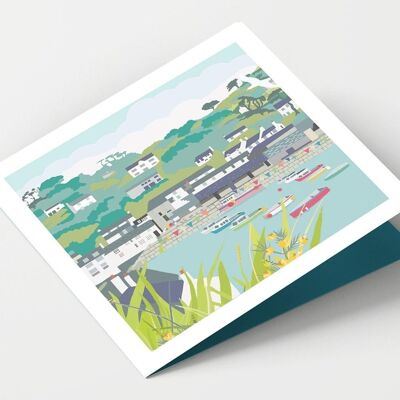 Tarjeta Polperro Cornwall - Paquete de 4 tarjetas