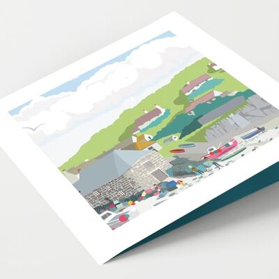 Cadgwith Cove Cornwall Card - Confezione da 4 carte