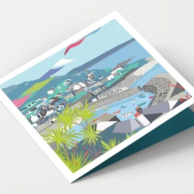 Tarjeta Mousehole Harbour Cornwall - Paquete de 4 tarjetas