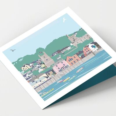 Fowey Cornwall Karte - Packung mit 4 Karten