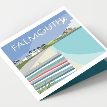 Falmouth Gyllyngvase Beach Cornwall Card - Pack de 4 cartes