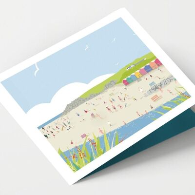 Tarjeta Bude Summerleaze Cornwall - Paquete de 4 tarjetas