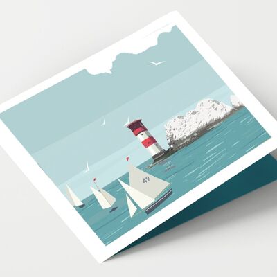 Tarjeta The Needles Lighthouse - Paquete de 4 tarjetas