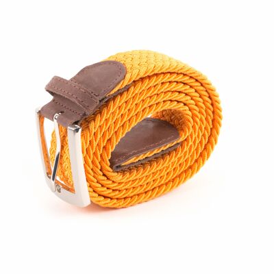 Ceinture tressee homme orange