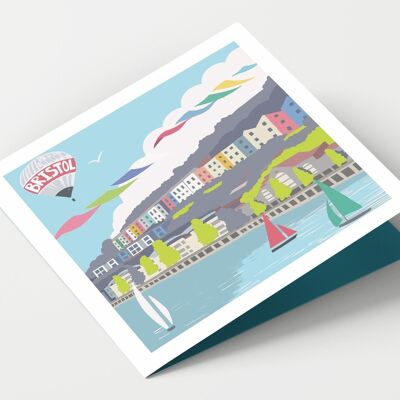 Bristol Clifton Houses and Harbour Somereset Card - Packung mit 4 Karten