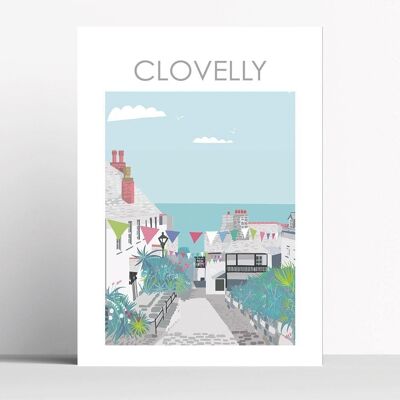 Clovelly Village Devon - A2 - con cornice