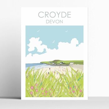 Croyde Beach Devon - A3 - encadré