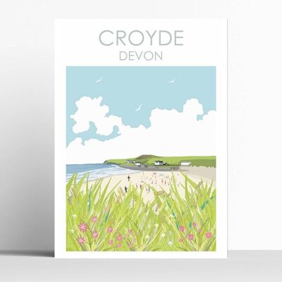 Croyde Beach Devon - A4 - encadré