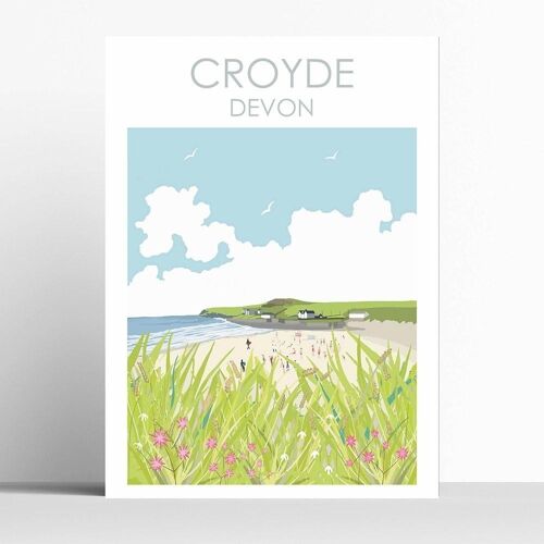 Croyde Beach Devon - A5 - framed
