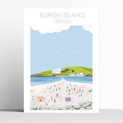 BURGH ISLAND DEVON - A2 - enmarcado