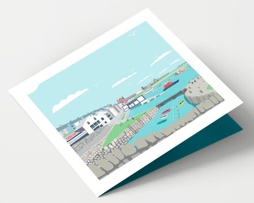 Portrush harbour Northen Ireland Card - Pack of 4 Cards