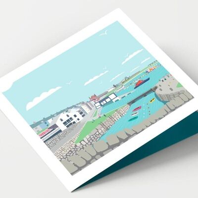 Tarjeta Portrush Harbour Northen Ireland - Paquete de 4 tarjetas