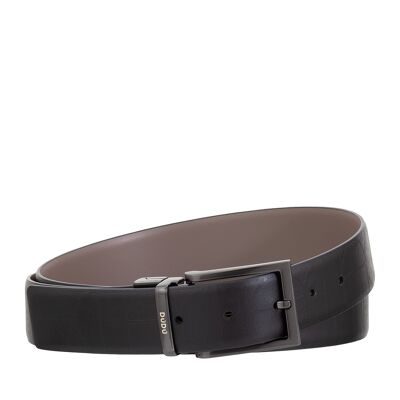 Dudu Men’S Reversible Leather Belt H 35Mm Black/Taupe