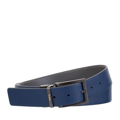 Dudu Men’S Reversible Leather Belt H 35Mm Grey/Navy