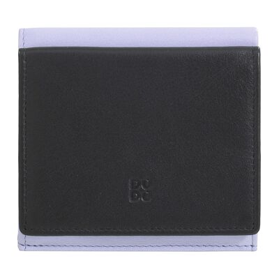 Dudu Small Leather Wallet With Coin Purse Black_lavender