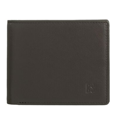 Dudu Small Men'S Leather Wallet With Coin Purse Coffee brown