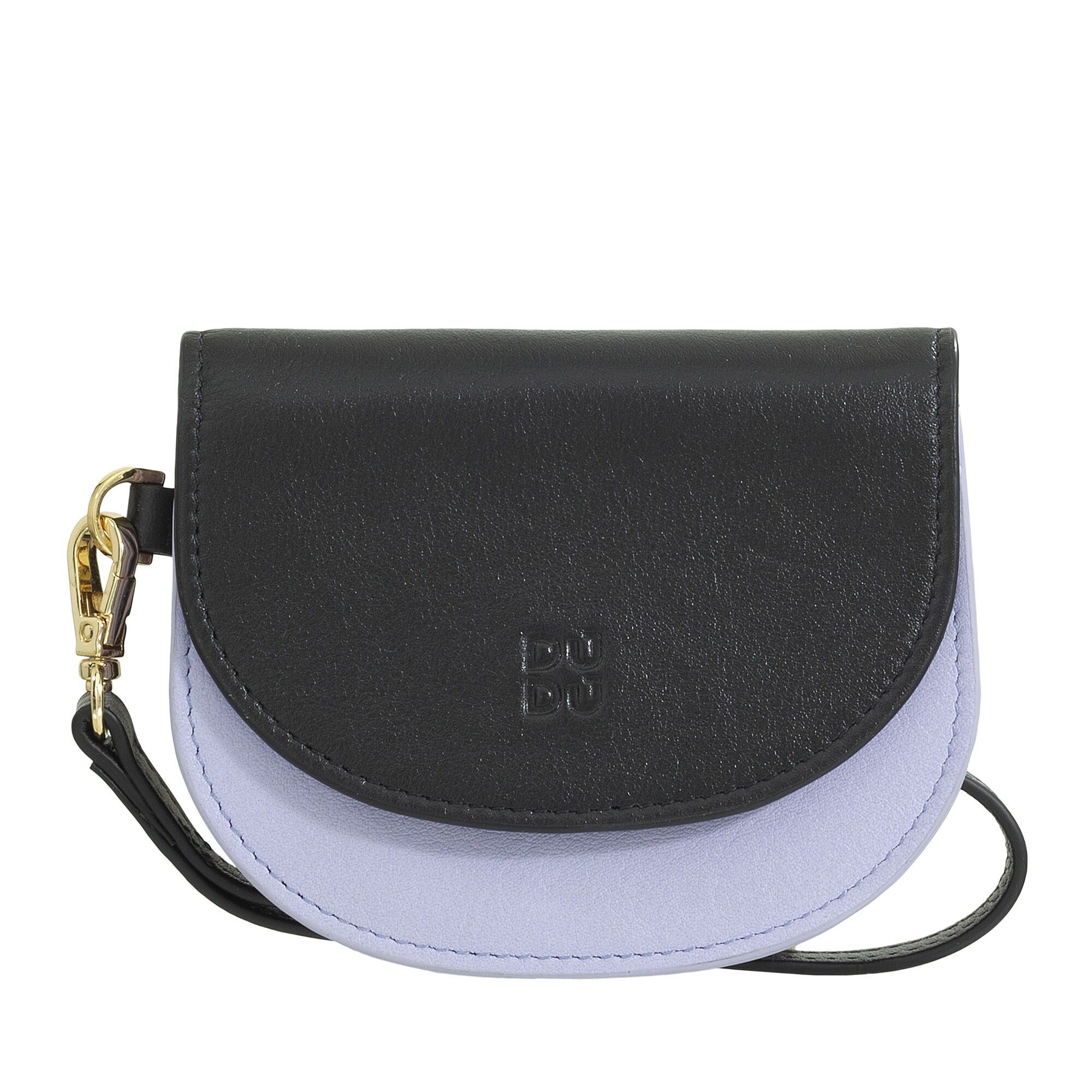 Portafoglio da polso in pelle Dudu da donna, nero_lavanda