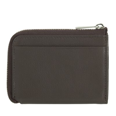 Dudu Leather Men'S Rfid Wallet With Zipper Coffee brown