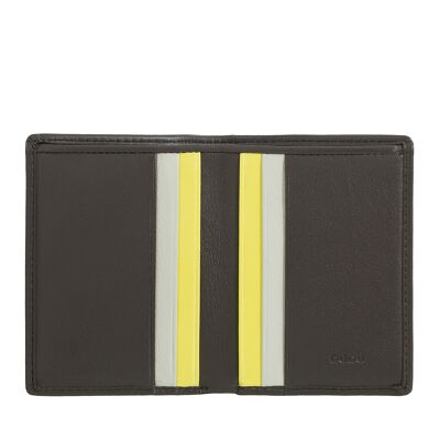 Portafoglio bifold RFID de l'homme Dudu en peau de petites dimensions, marron café