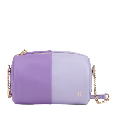 Borsa a tracolla in pelle da donna Dudu, colore lilla provenzale