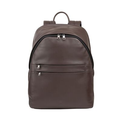 Zaino da viaggio in pelle Dudu per laptop, da lavoro, marrone caffè