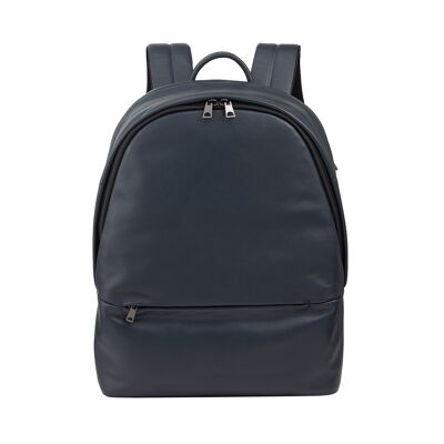 Zaino da viaggio in pelle Dudu per laptop e PC, colore blu navy