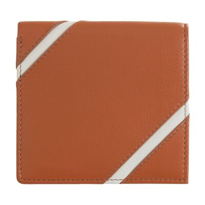 Dudu Small Leather Tennis Wallet With Coin Purse Cinnamon