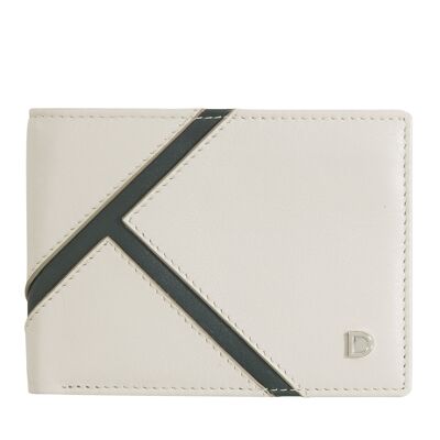 Portafoglio da tennis in pelle Dudu da uomo piccolo con porta carte, grigio perla