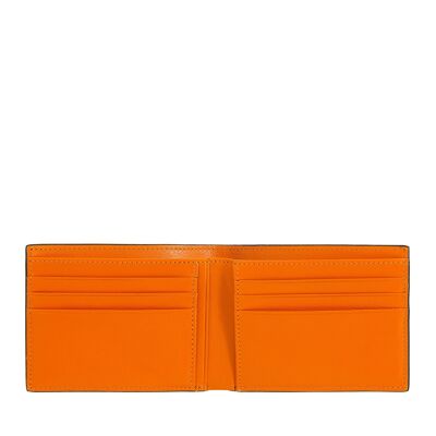 Dudu Small Men'S Leather Wallet Cards Black_orange