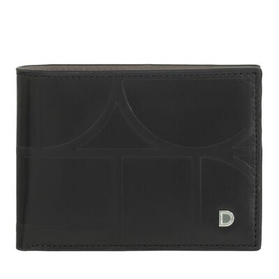 Portafoglio piccolo in pelle da uomo Dudu con porta carte, nero_taupe