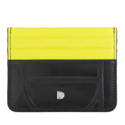 Porta carte di credito piccolo Dudu Nero_giallo brillante